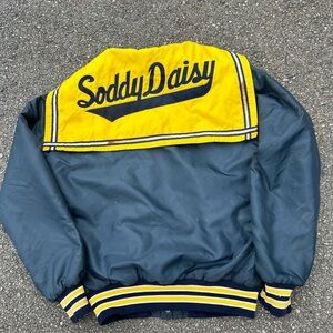 Vintage 80s Soddy Daisy High School Cheerleader Satin Jacket Sailor Collar